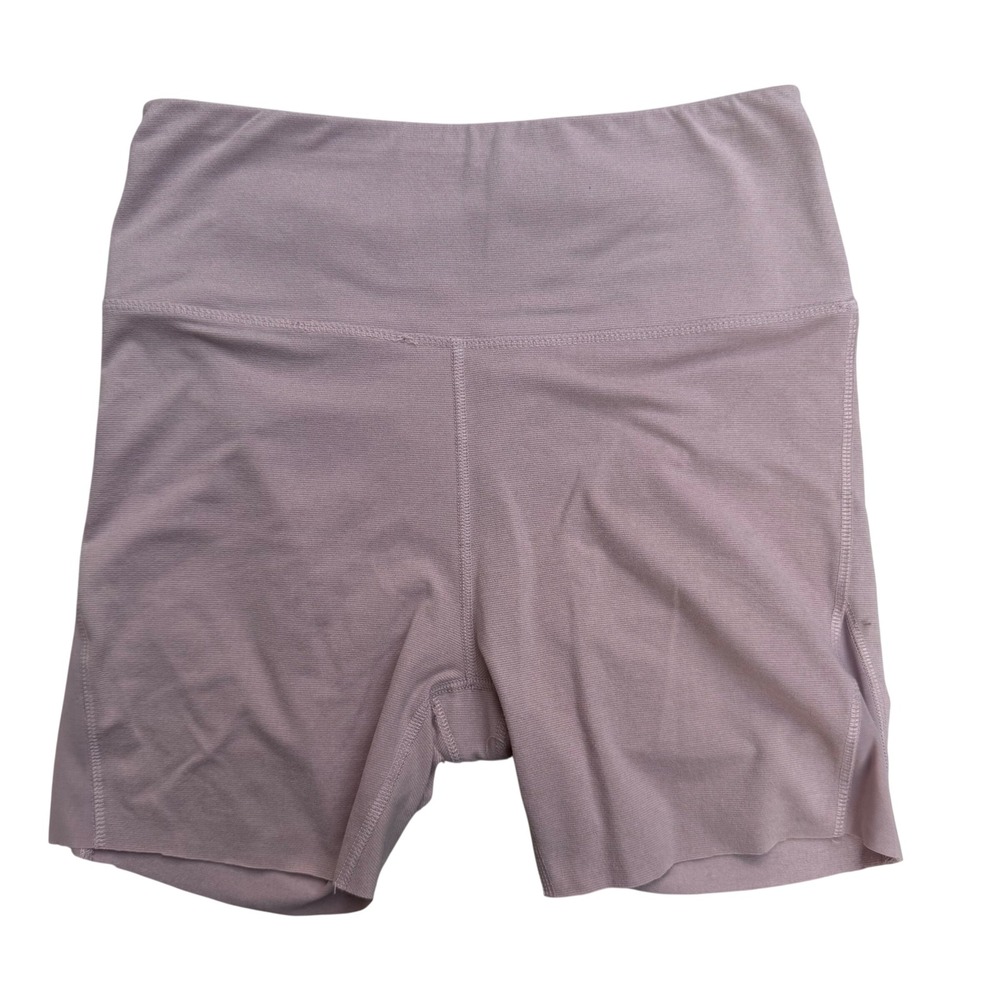 C&C Sport Biker Shorts Cut Off High Waist Mesh Pocket Lilac Athletic Pilates M